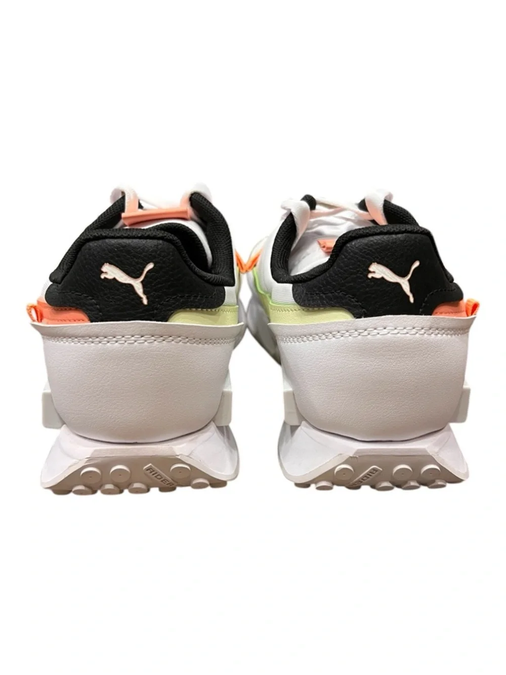 NWT’S Puma Future Rider Mis Lace Up Sneakers White and Orange SZ 9.5